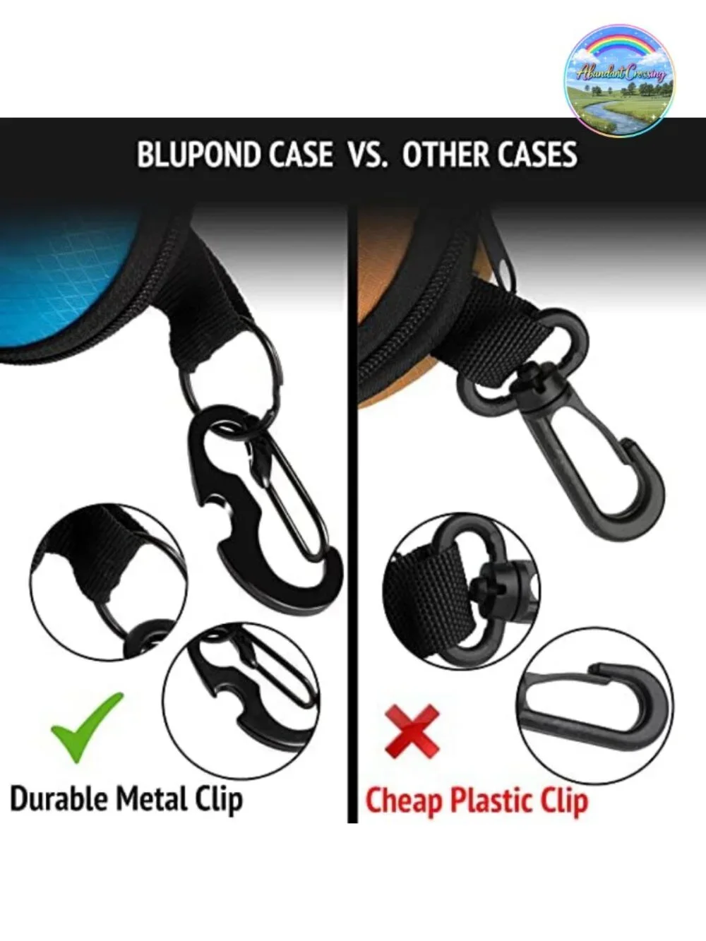 Sunglasses Case Semi Hard EVA Shell with Metal Hanging Hook Belt Clip